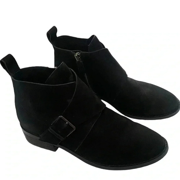 Eileen Fisher Savoy Nubuck Suede Buckle Booties - Picture 1 of 8